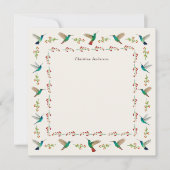 Aangepaste Kolibrie Rand Notitiekaartje (Voorkant)