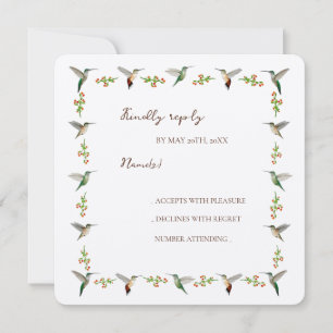 Aangepaste Kolibrie RSVP-kaart