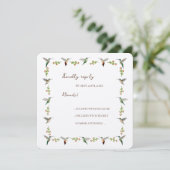 Aangepaste Kolibrie RSVP-kaart (Staand voorkant)