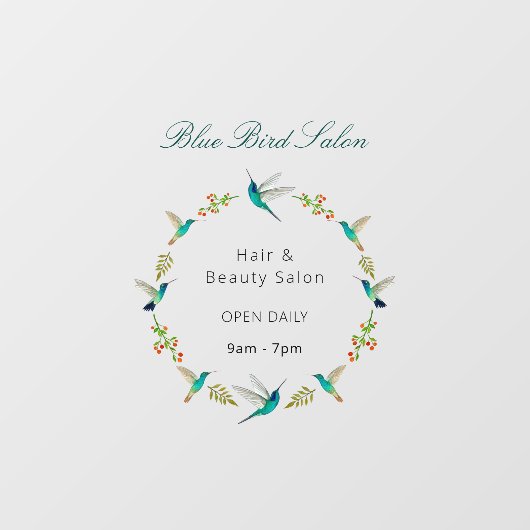 Aangepaste kolibrie venster Cling Raamsticker (Vel)