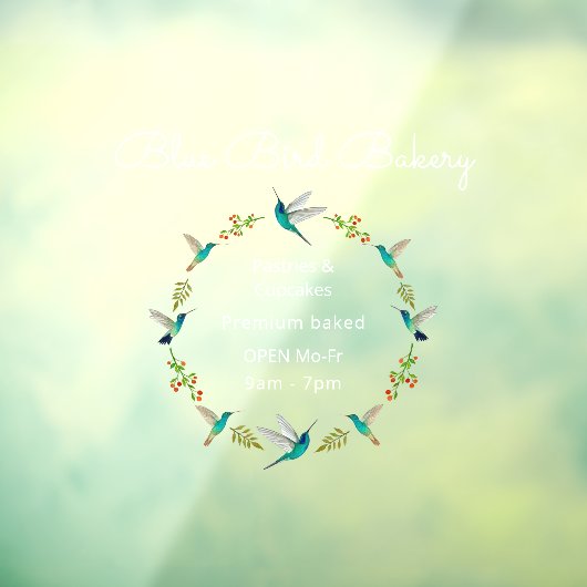 Aangepaste kolibrie venster Cling Raamsticker (Vel 3)