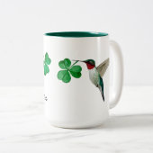 Aangepaste kolibries en klaver tweekleurige koffiemok (Voorkant rechts)