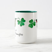 Aangepaste kolibries en klaver tweekleurige koffiemok (Center)