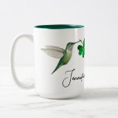 Aangepaste kolibries en klaver tweekleurige koffiemok (Links)