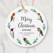 Aangepaste kolibries kerst bedankjes labels (Voorkant)