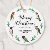 Aangepaste kolibries kerst bedankjes labels (Voorkant)