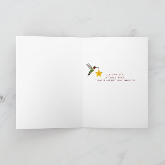 Aangepaste kolibries kerst feestdagen kaart (Binnen)