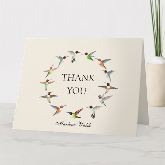 Aangepaste kolibries van Noord-Amerika Dank u Auto Bedankkaart (Voorkant)