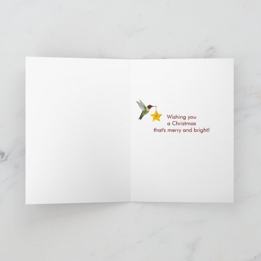 Aangepaste kolibries Vrolijk kerstfeest Feestdagen Kaart (Binnen)