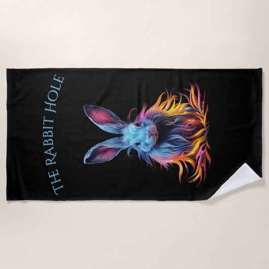 Aangepaste konijn Hole Blue Bunny Strandlaken (Voorkant)