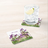 Aangepaste konijn Paarse Iris Bloemen Kartonnen Onderzetters (Insitu)