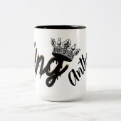 Aangepaste Koning Gouden kroon met Naam Tweekleurige Koffiemok (Center)