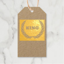 Aangepaste Koning tekst Premium Kraft Goud Folie C