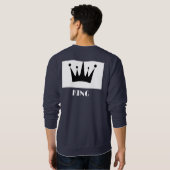 Aangepaste Koning Tekst Zwart Kroon Afbeelding Bas Trui (Achterkant volledig)