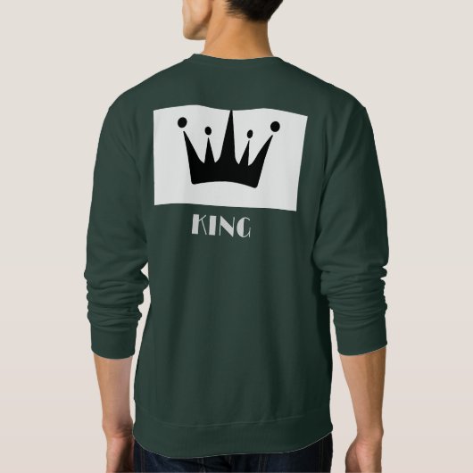Aangepaste Koning Tekst Zwart Kroon Afbeelding Dee Trui (Achterkant)