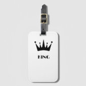 Aangepaste Koning Tekst Zwarte Kleur Kroon Reizen Bagagelabel (Voorkant (verticaal))