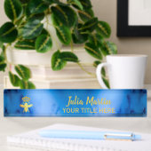 Aangepaste KONINGENBEE Aesthetische Blauwe Holder Naambordje