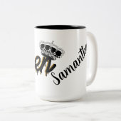 Aangepaste Koningin Gouden kroon met Naam Tweekleurige Koffiemok (Voorkant rechts)