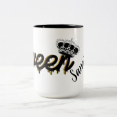 Aangepaste Koningin Gouden kroon met Naam Tweekleurige Koffiemok (Center)