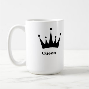 Aangepaste Koningin Tekst Zwarte Kleur Kroon Afbee Koffiemok