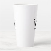 Aangepaste Koningin Tekst Zwarte Kleur Kroon Afbee Latte Mok (Voorkant)