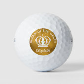 Aangepaste Koningin van de Groene Gouden Kroon Golfballen (Voorkant)