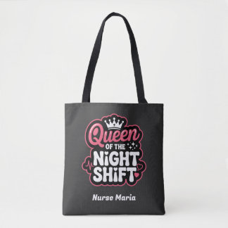 Aangepaste Koningin van de Nachtdienst Roze Verple Tote Bag