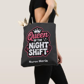 Aangepaste Koningin van de Nachtdienst Roze Verple Tote Bag (Dichtbij)