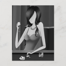 Aangepaste Koningin van het Spel - Las Vegas Casin Briefkaart