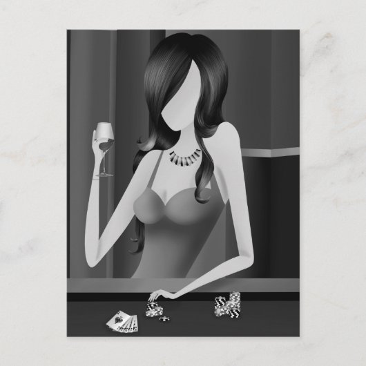 Aangepaste Koningin van het Spel - Las Vegas Casin Briefkaart (Voorkant)