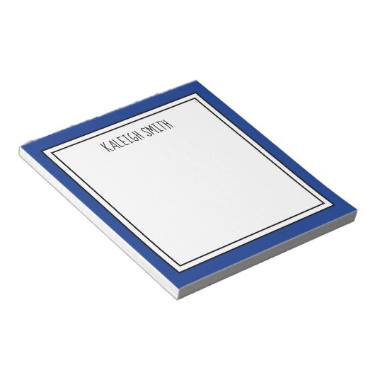 Aangepaste Koninklijk Blauw Witte Bewerkbare Kleur Notitieblok (Schuin)