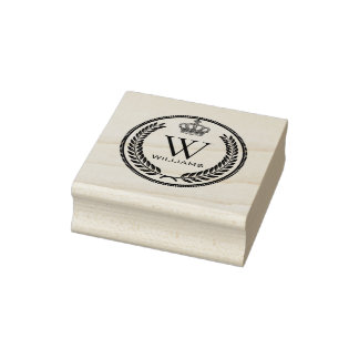 Aangepaste Koninklijke Kroonzoom Monogram Rubberstempel