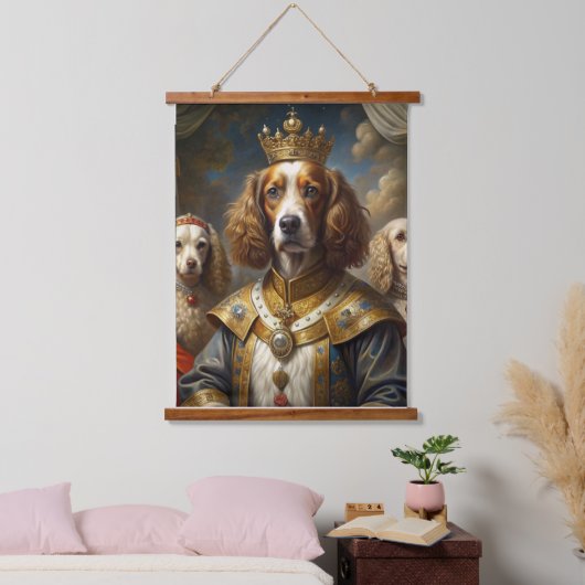 Aangepaste Koninklijke Pet Portret Edele Digitale  Hangend Wandkleed (Slaapkamer)