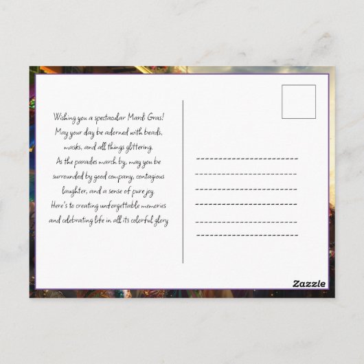 Aangepaste💚💜 💛koninklijke regalia: Mardi Gras E Briefkaart (Achterkant)