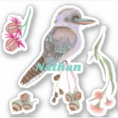 Aangepaste Kookaburra en Eucalyptus Sticker (Voorkant)