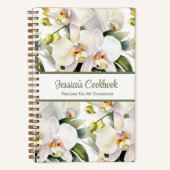 Aangepaste kookboek witte orchideeën recepten Noti Notitieboek (Voorkant)