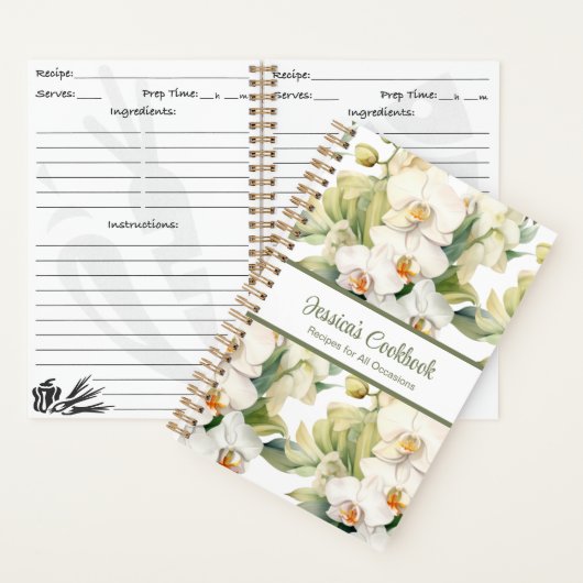 Aangepaste kookboek witte orchideeën recepten Noti Notitieboek (Binnen)