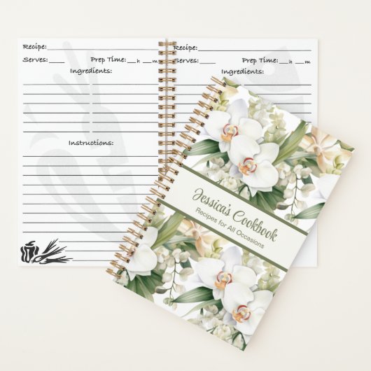 Aangepaste kookboek witte orchideeën recepten Noti Notitieboek (Binnen)