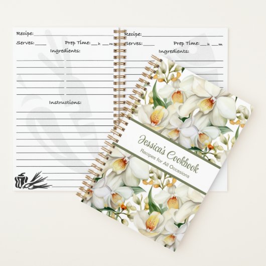 Aangepaste kookboek witte orchideeën recepten Noti Notitieboek (Binnen)