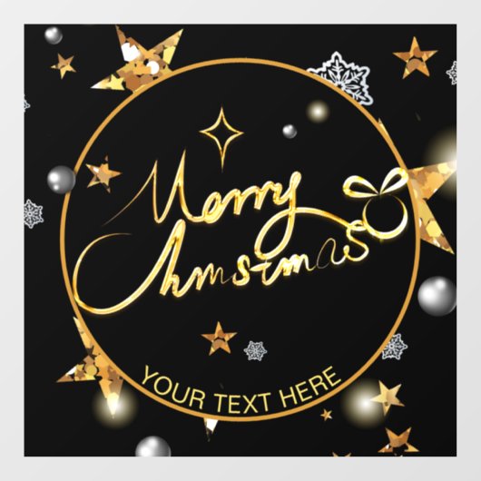 Aangepaste kool Gold Black metallische sterren Raamsticker (Vel)