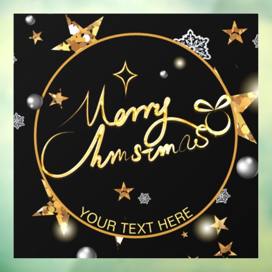 Aangepaste kool Gold Black metallische sterren Raamsticker (Vel 3)