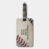 Aangepaste kool  grunge honkbal bagagelabel (Achterkant verticaal)