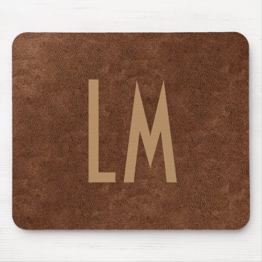Aangepaste koperen look Initialen toevoegen Monogr Muismat (Voorkant)