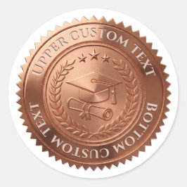 Aangepaste koperfolie eindexamen certificaat zegel