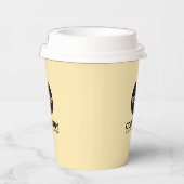 Aangepaste kopjes met deksels (Logo & naam & sloga Papieren Bekers (Rechts)