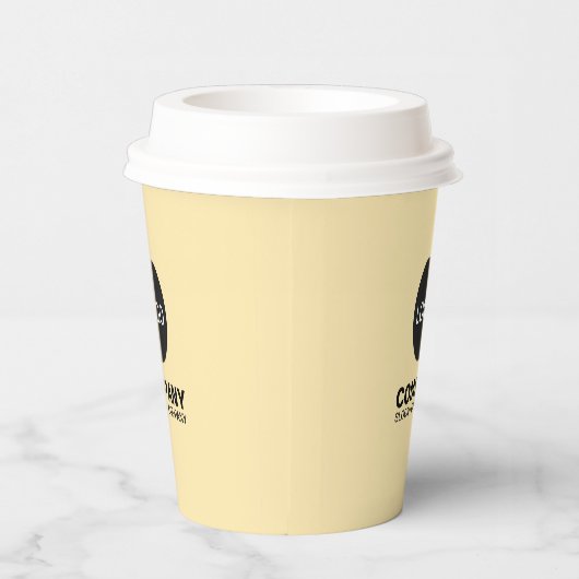 Aangepaste kopjes met deksels (Logo & naam & sloga Papieren Bekers (Rechts)