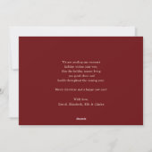 Aangepaste koppel foto elegante kerstkaart (Achterkant)