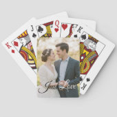 Aangepaste koppel foto en tekst Romantische verjaa Pokerkaarten (Achterkant)