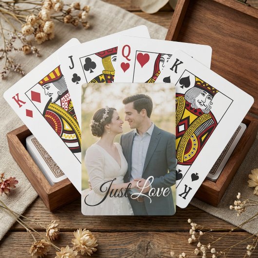 Aangepaste koppel foto en tekst Romantische verjaa Pokerkaarten