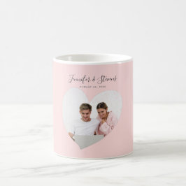Aangepaste koppel foto hart blos roze jubileum koffiemok